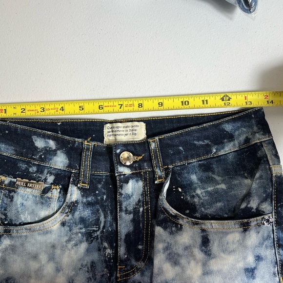 NWT NEILL KATTER paint print designer skinny jeans stretchy 28 made in Italy - Picture 7 of 9